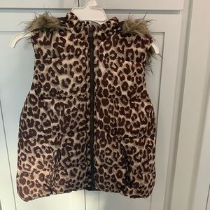 Justice Girls Cheetah Print puffer vest